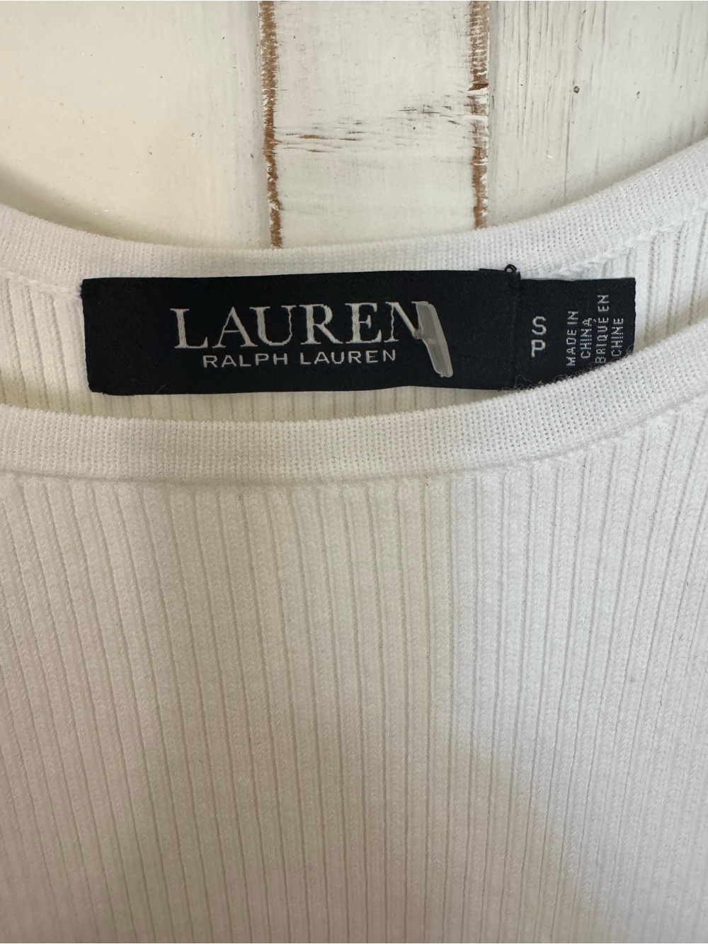 Lauren Ralph Lauren Tiered Pointelle Tank White Ribbed Bodice & Crochet Dress - Picture 4 of 4